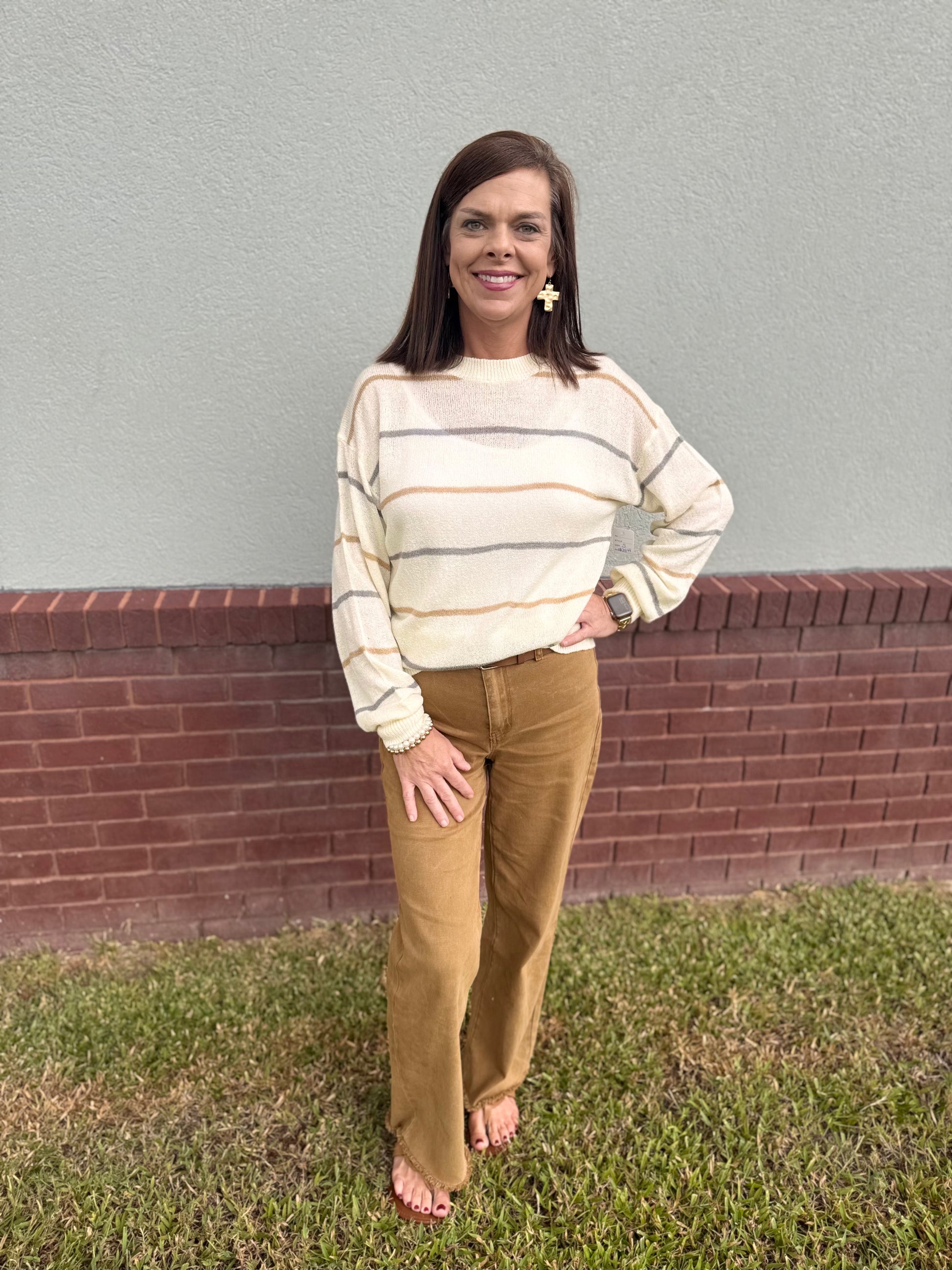 Multicolor Striped Ribbed Sweater