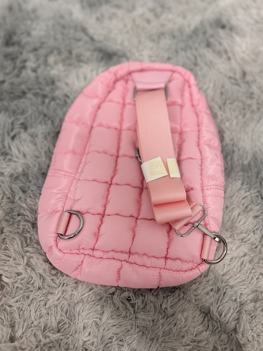 Light Pink Quilted Sling Crossbody