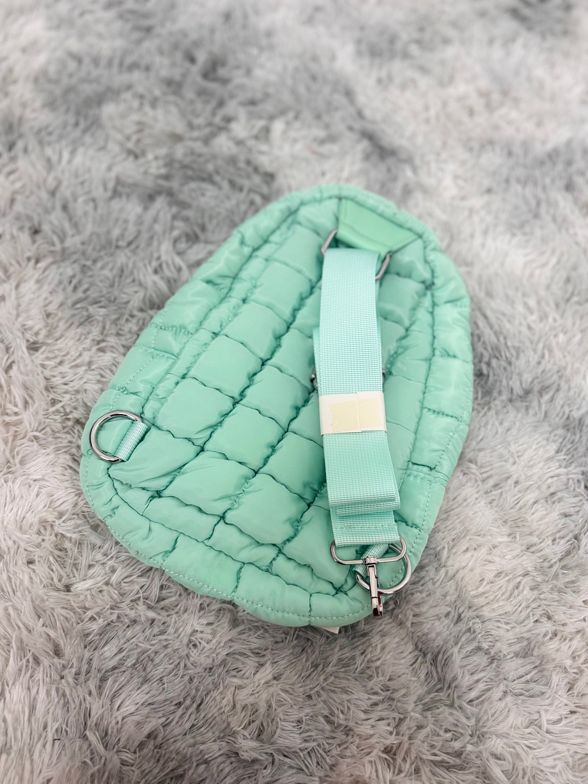 Mint Quilted Sling Bag