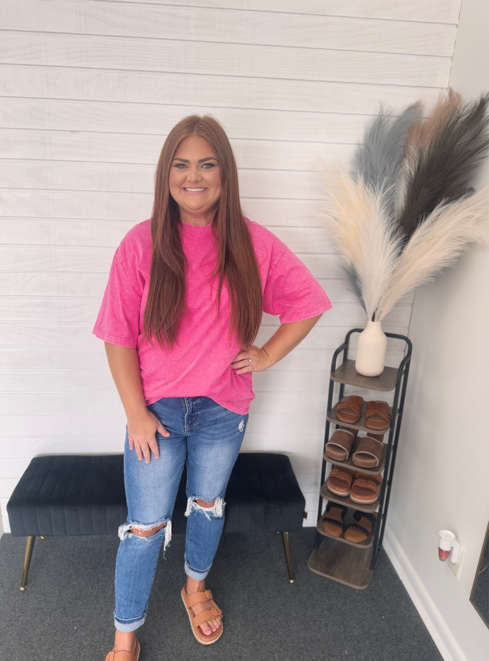 Pink Vintage Plus Size Tee