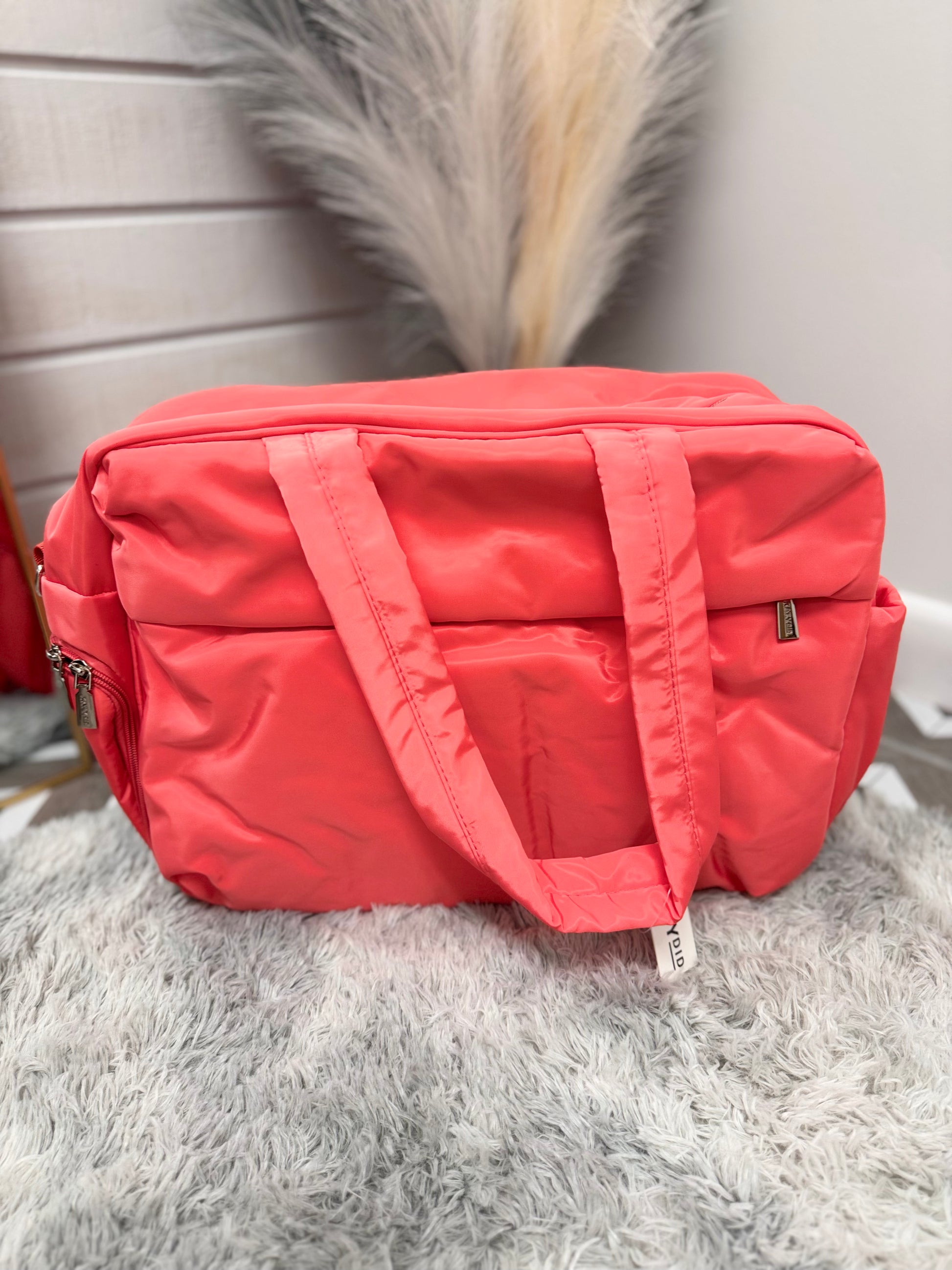 Coral Puffer Weekend Bag