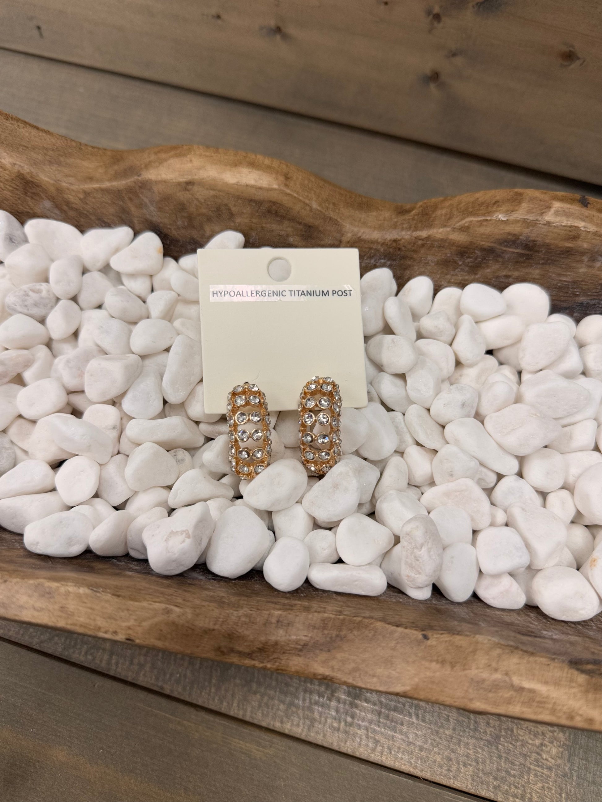 Gold Half Hoop Earrings (ER30001GD)