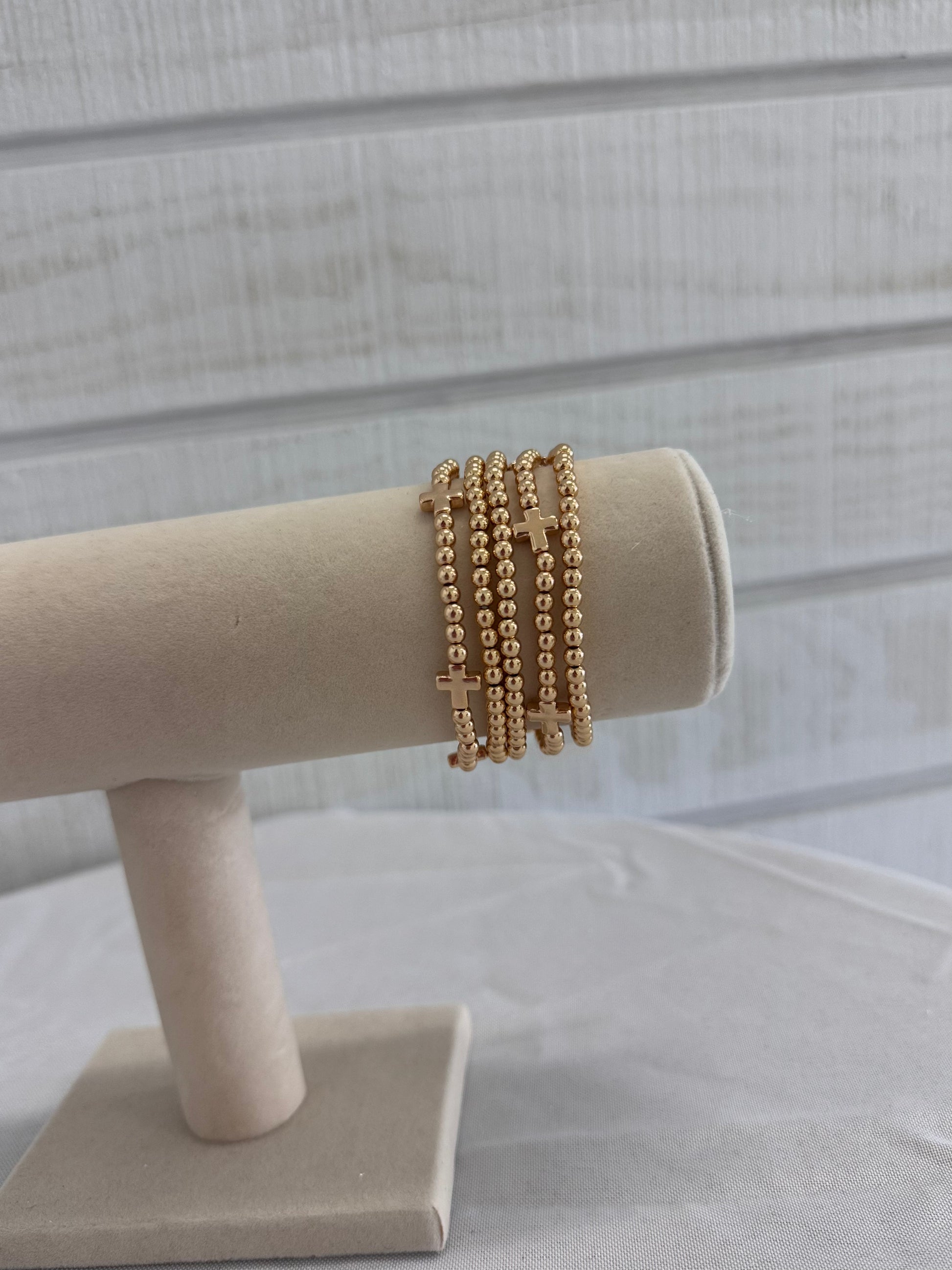 Gold Cross Beaded Bracelet (PB2022)