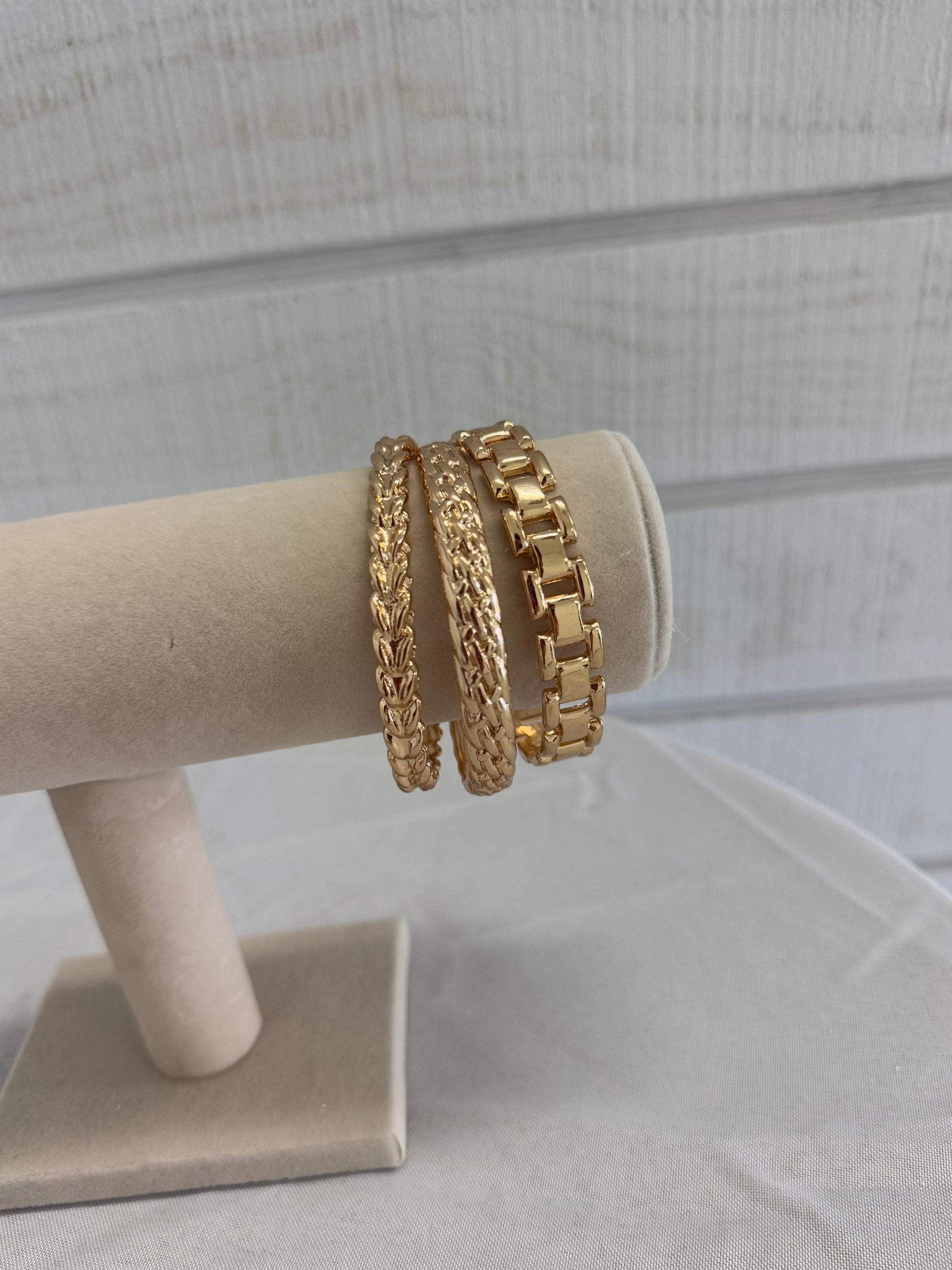 Gold Multi Pattern Bracelet Set (HB1935)
