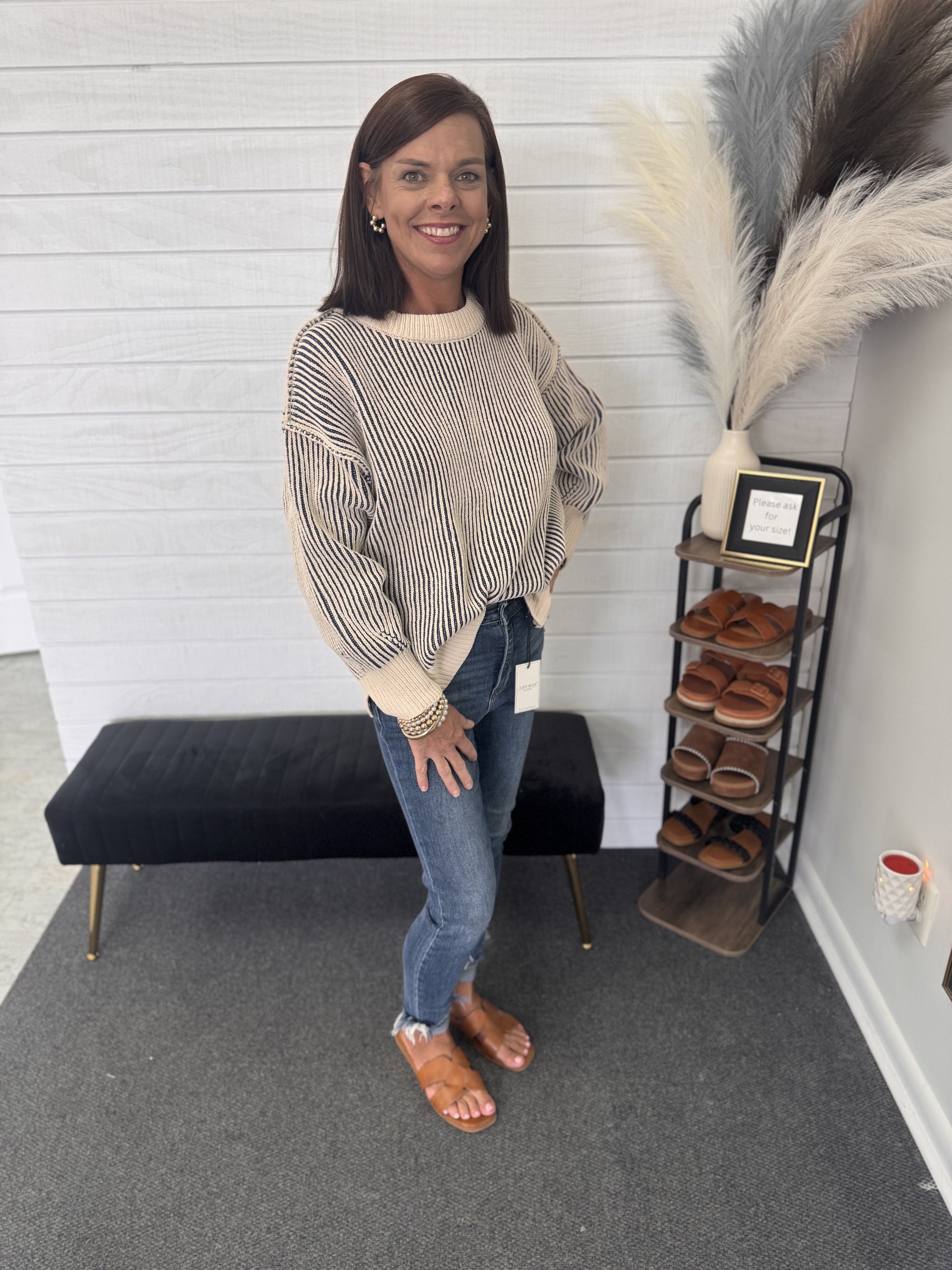 TW-2401A Light Navy Zenana Sweater