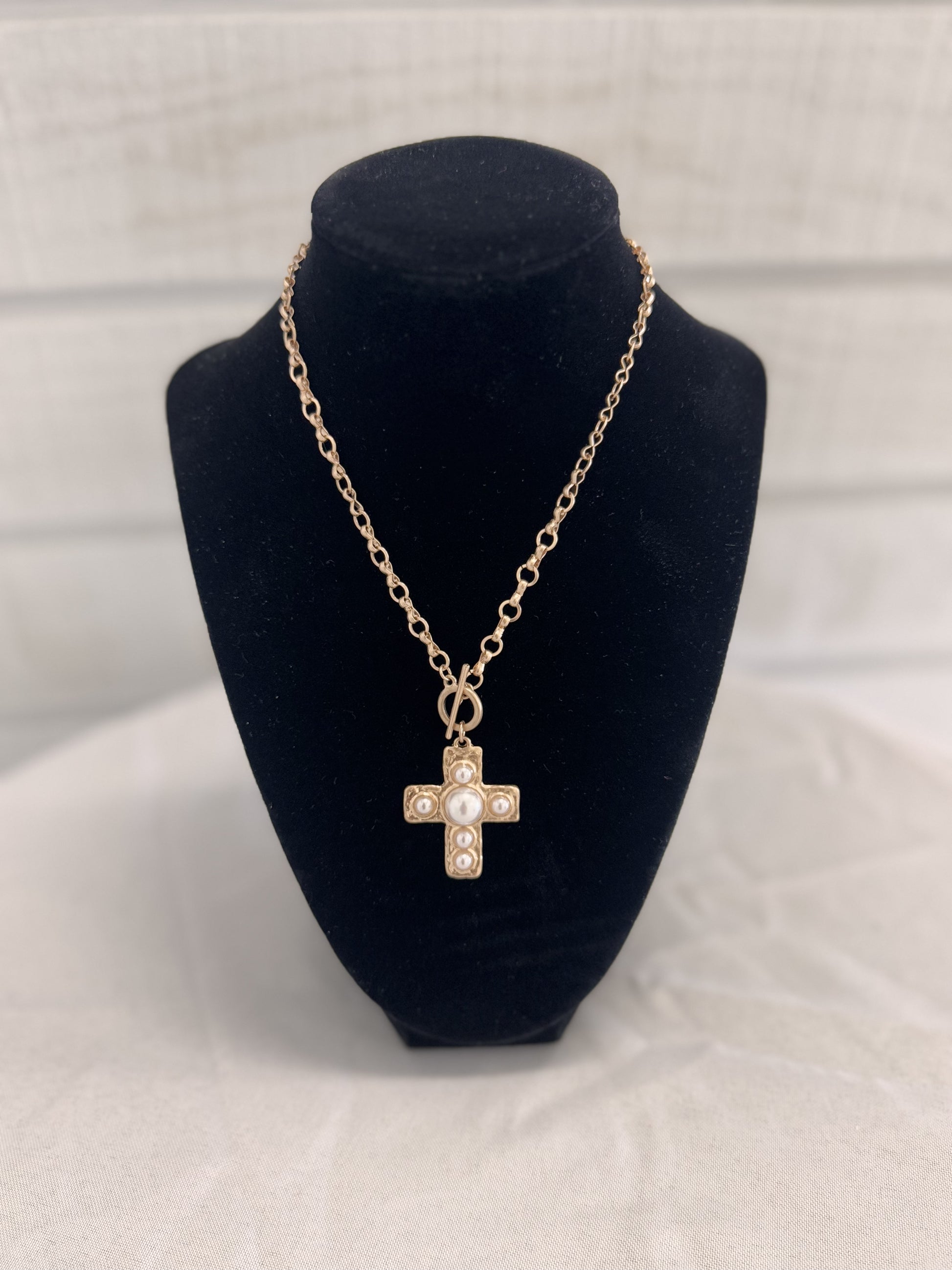Pearl Cross Necklace (1NMN2065WG)