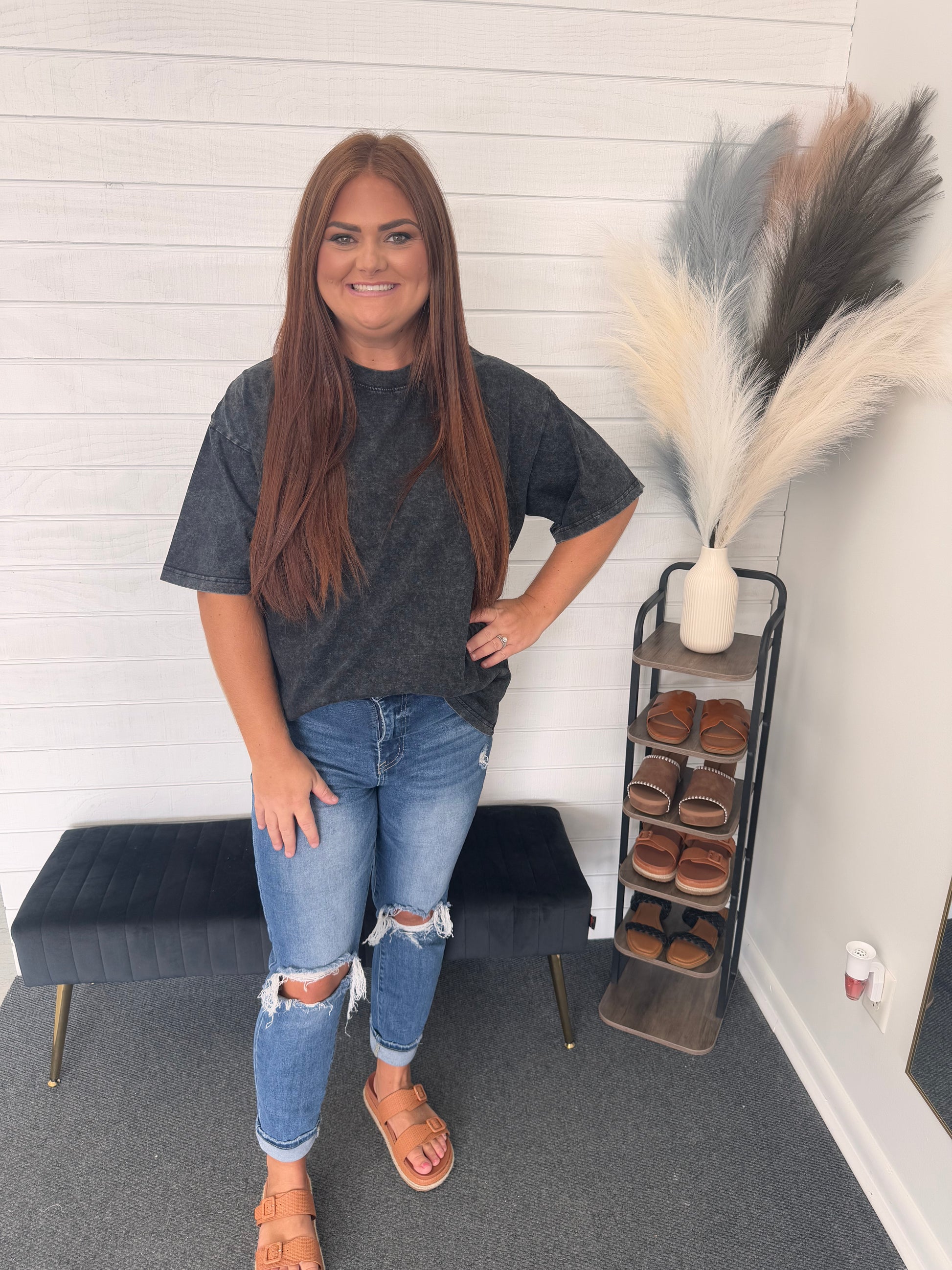 Black Vintage Plus Size Tee