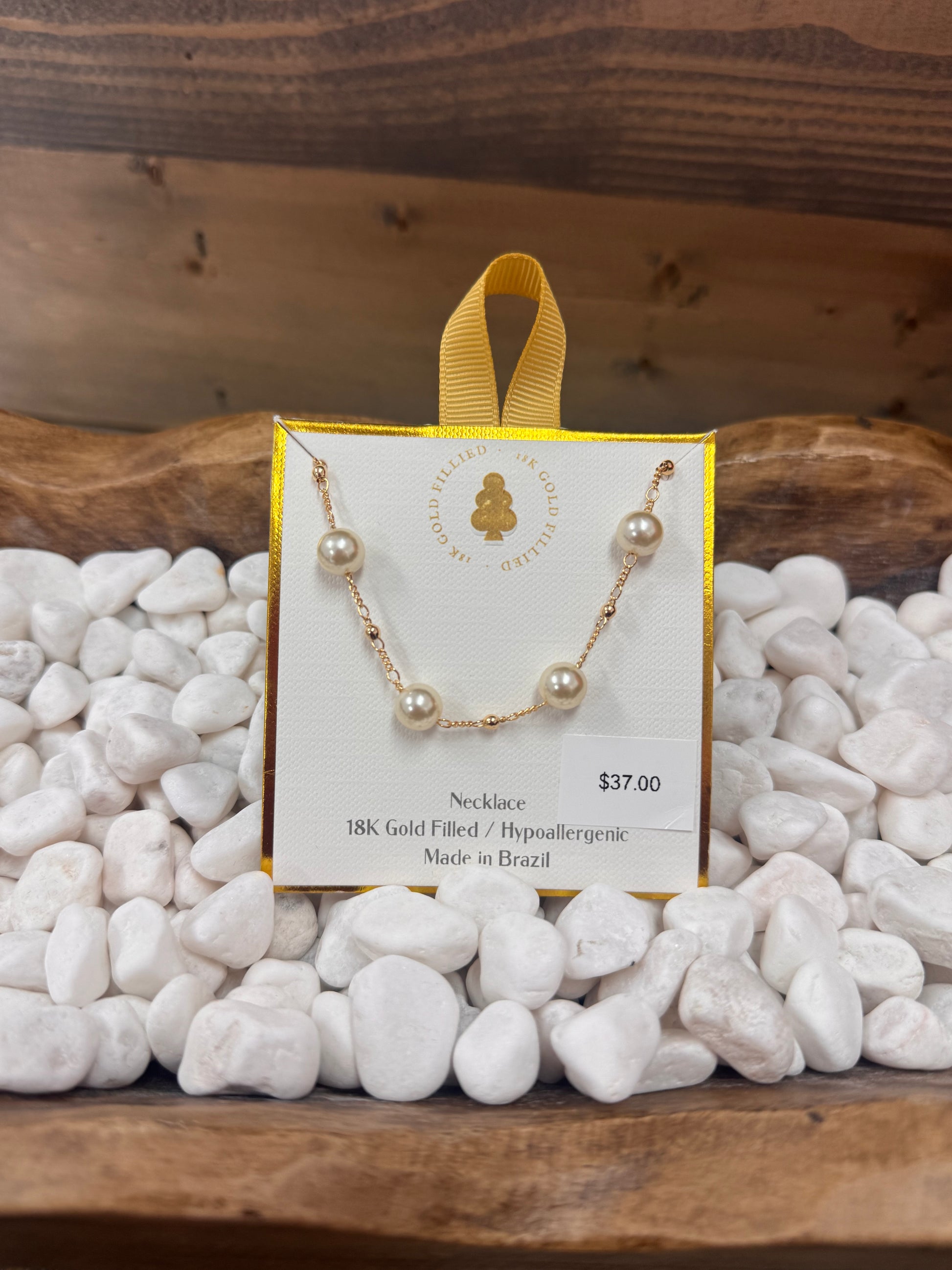 Gold Pearl Necklace