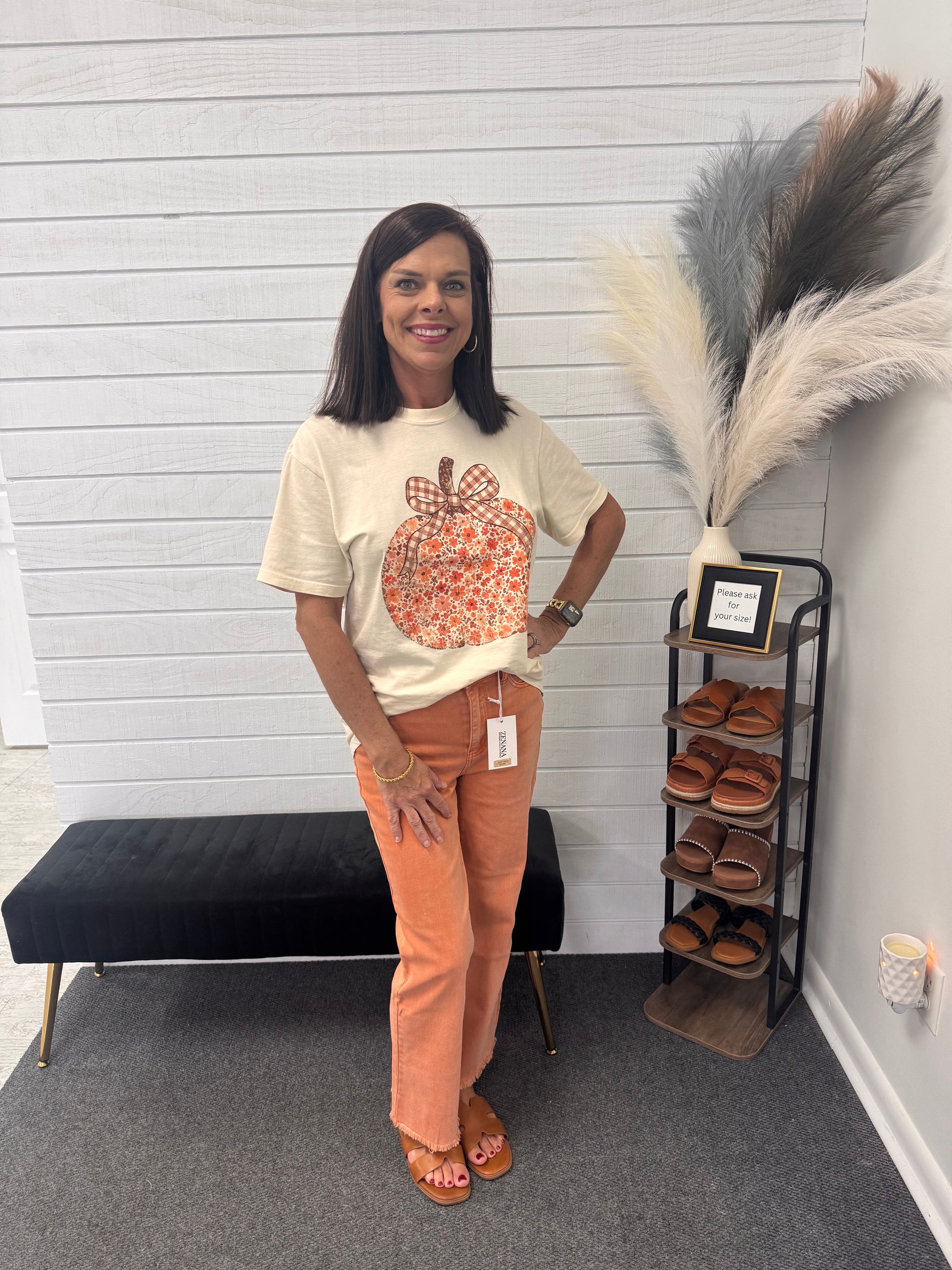 DMP-1847A Orange Zenana Pants