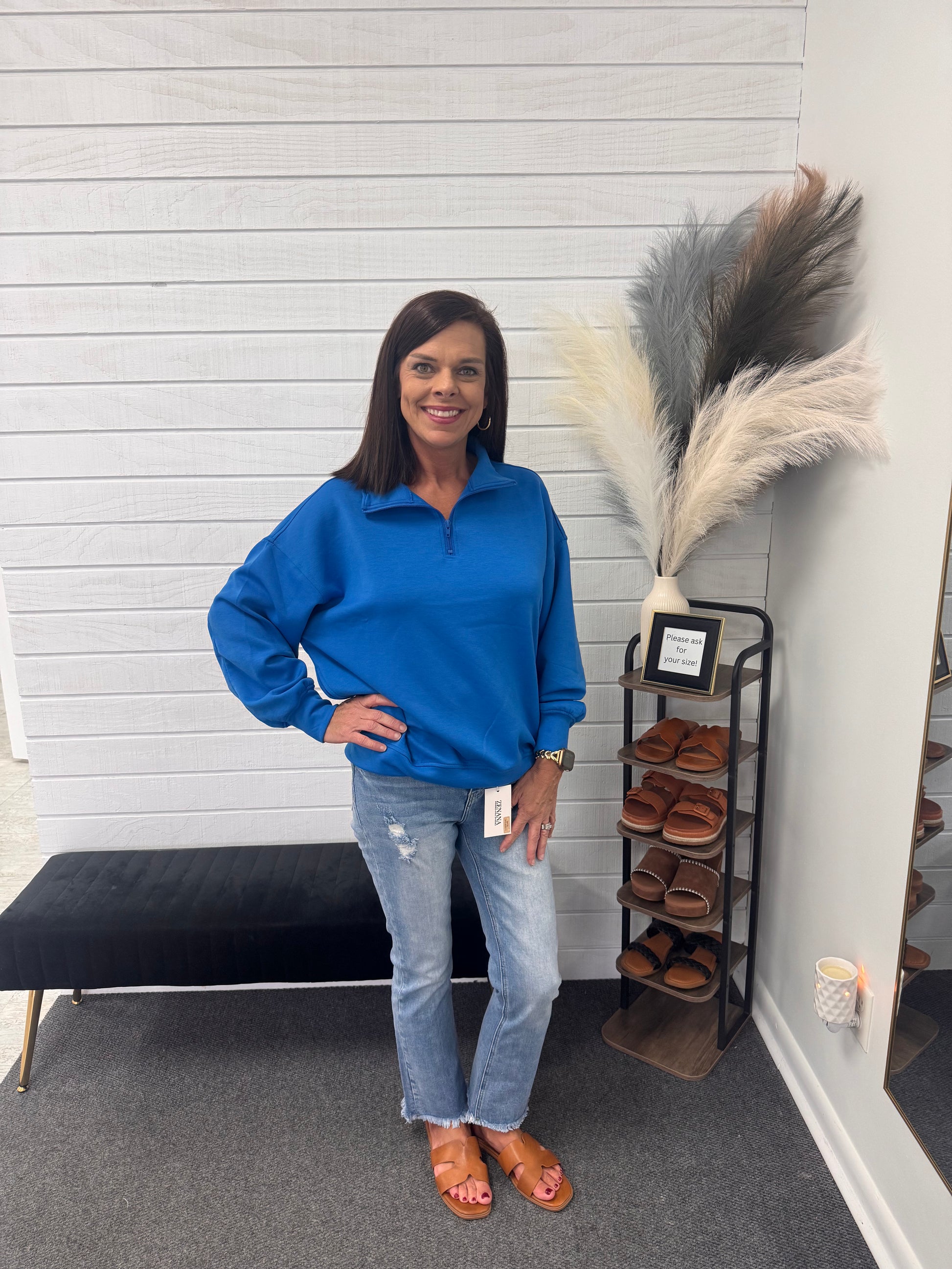 Ocean Blue Zenana Pullover