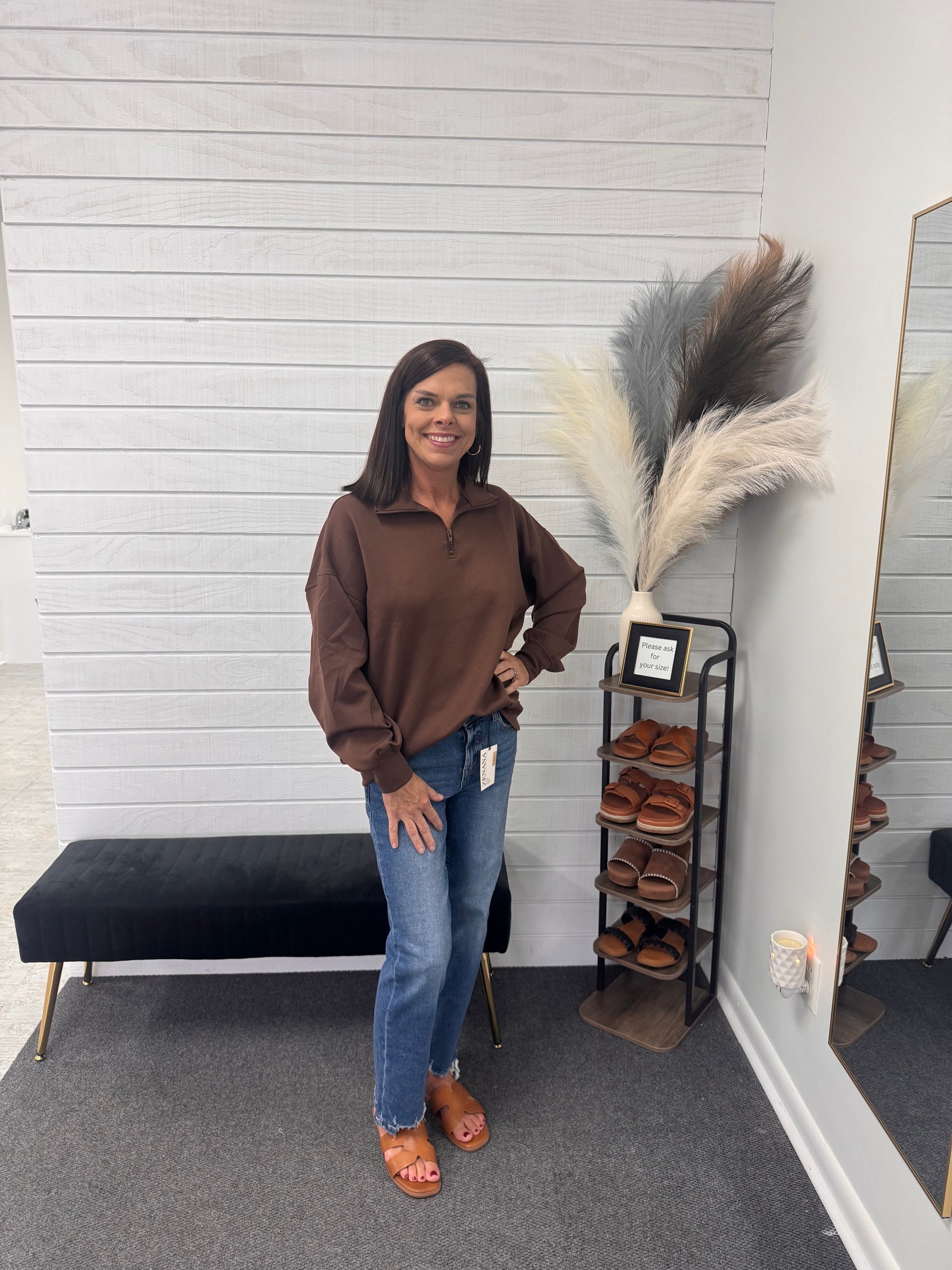 Brown Zenana Pullover
