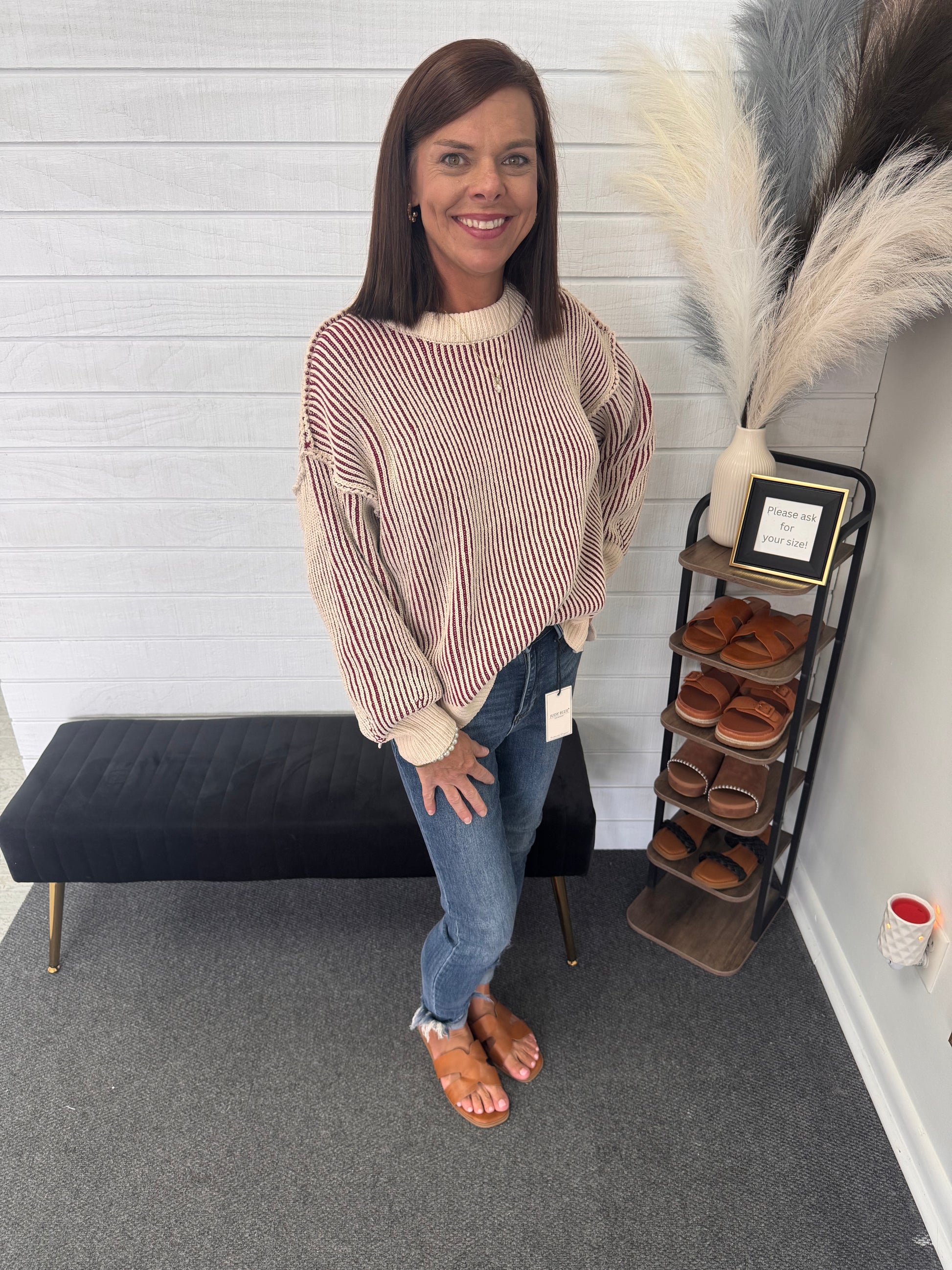 TW-2401A Cabernet Zenana Sweater