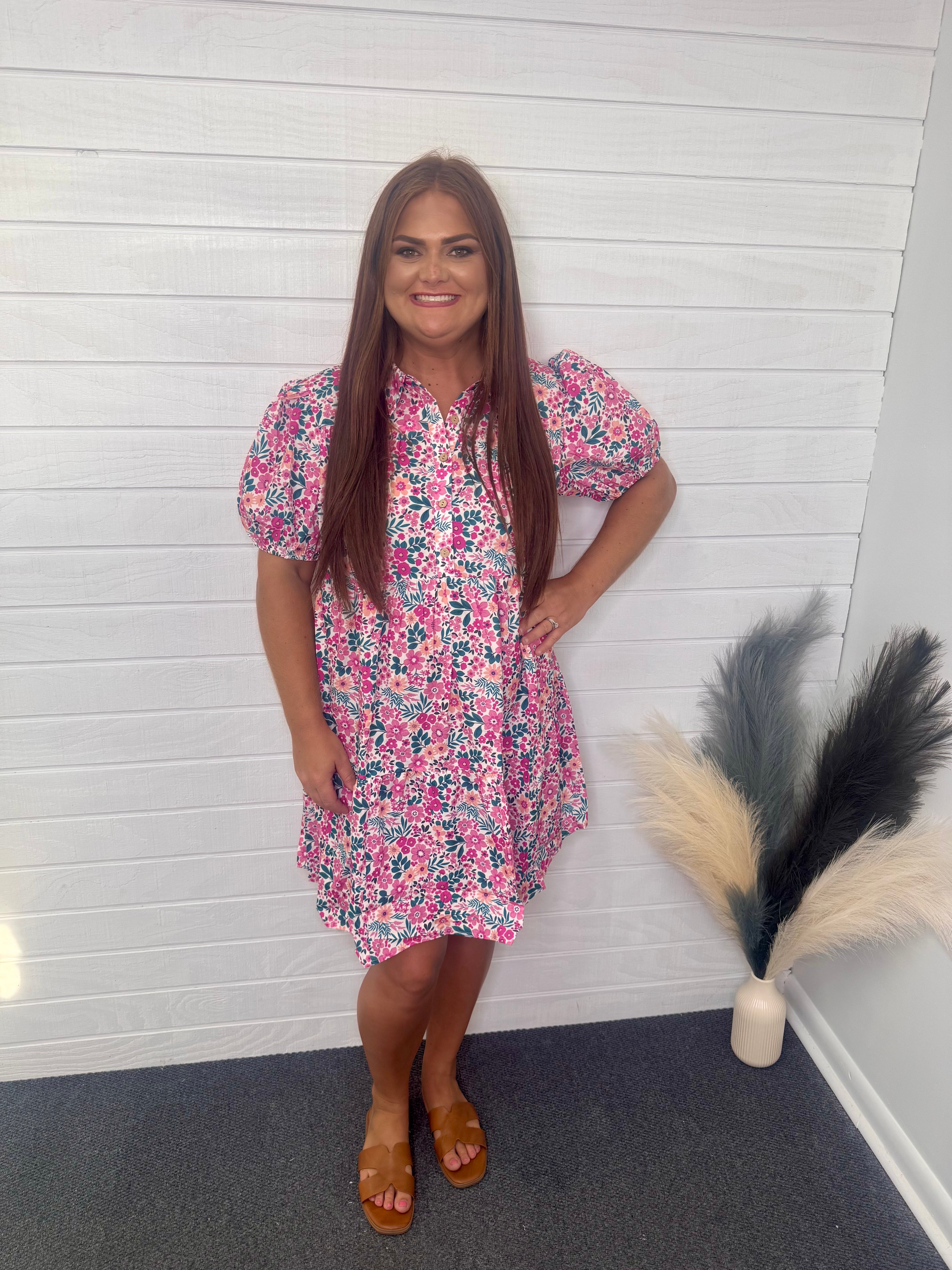 Floral Puff Sleeve Dress
