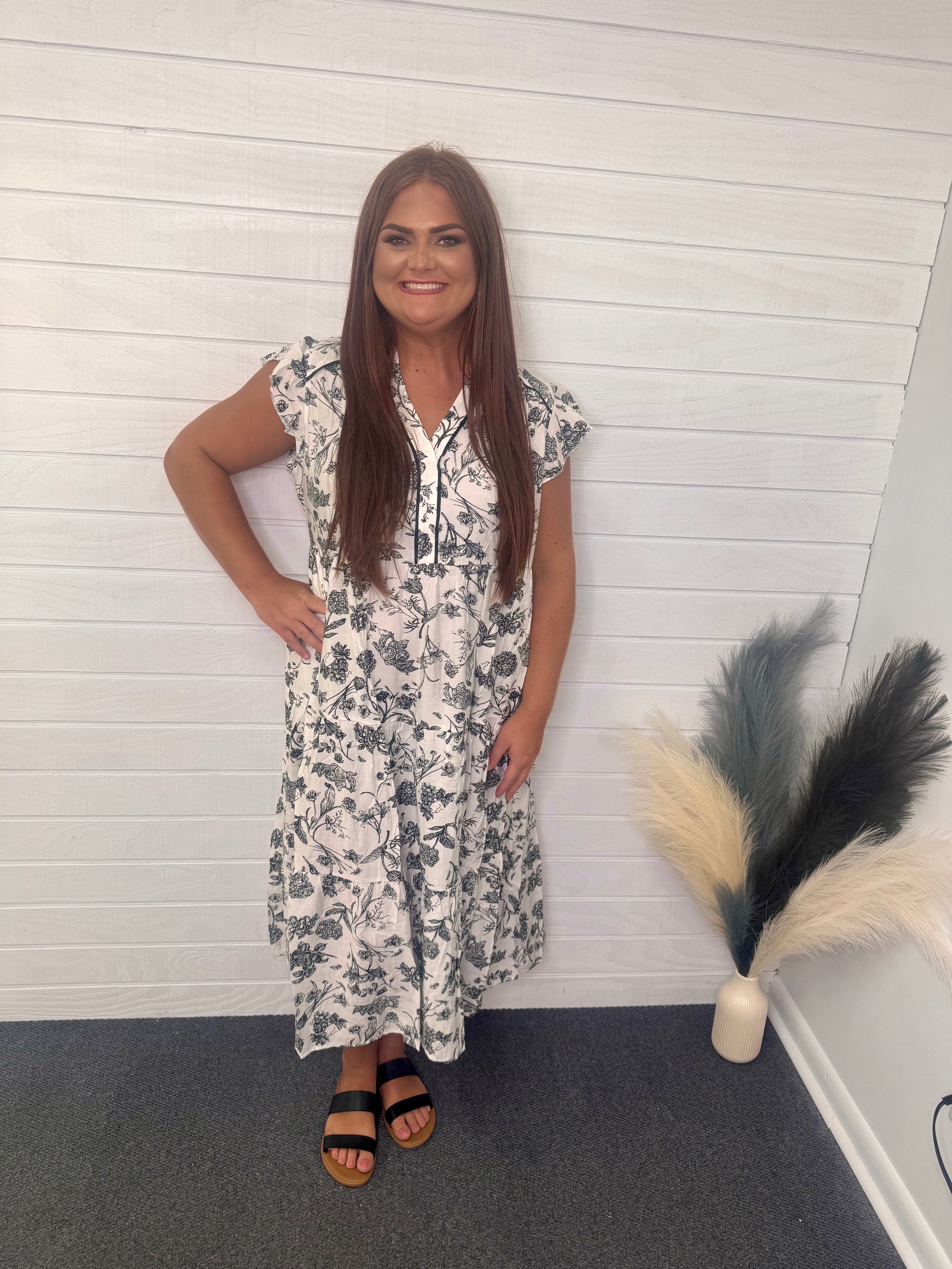Black Floral Maxi Dress