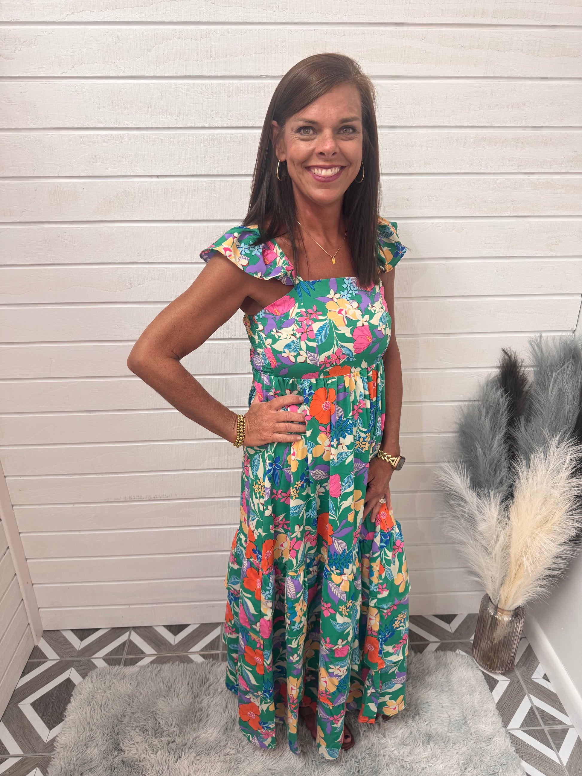 Floral Ruffle Tiered Maxi Dress